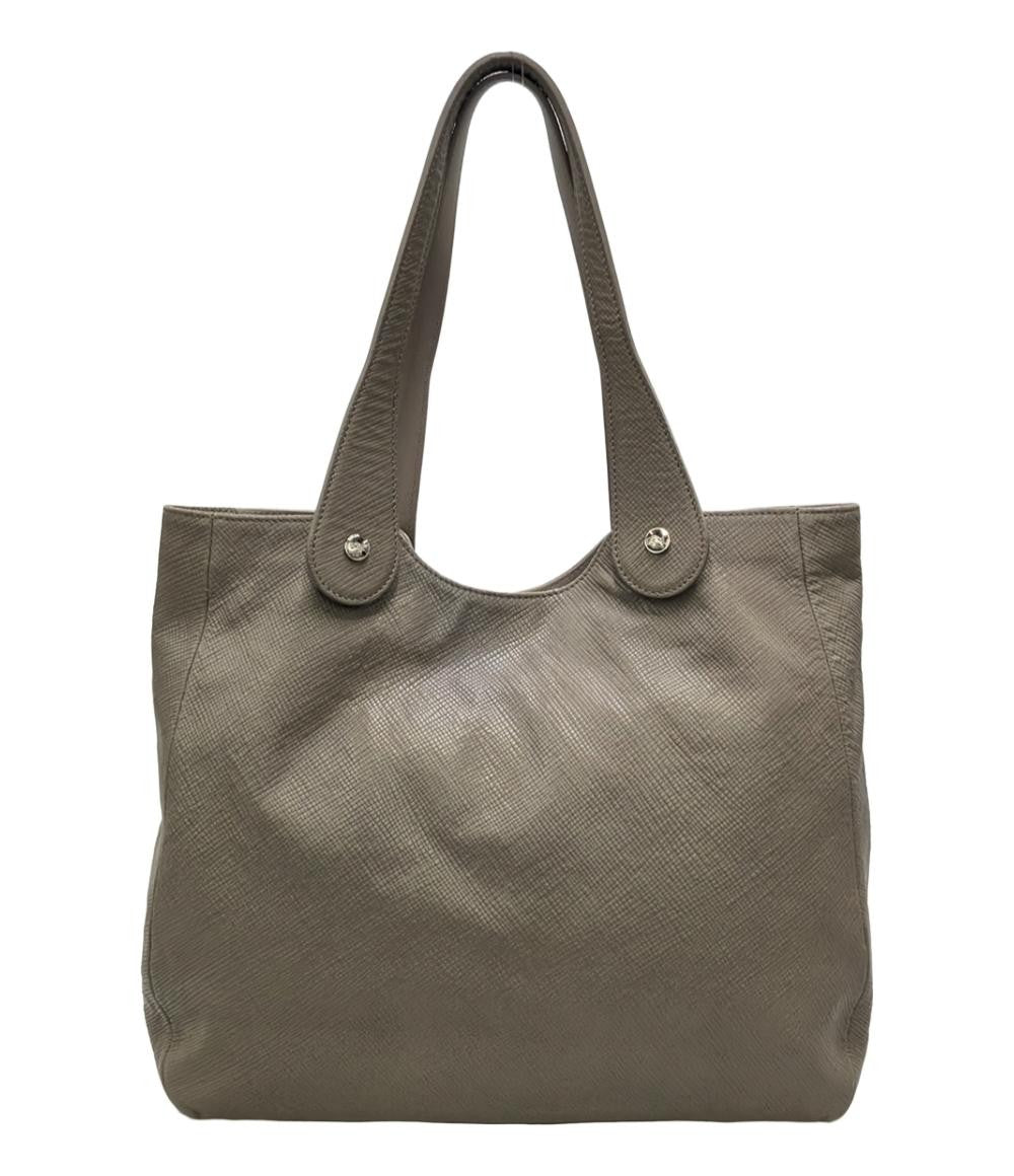 Longchamp Hand Shoulder Bag Tote Purse Greige Authentic