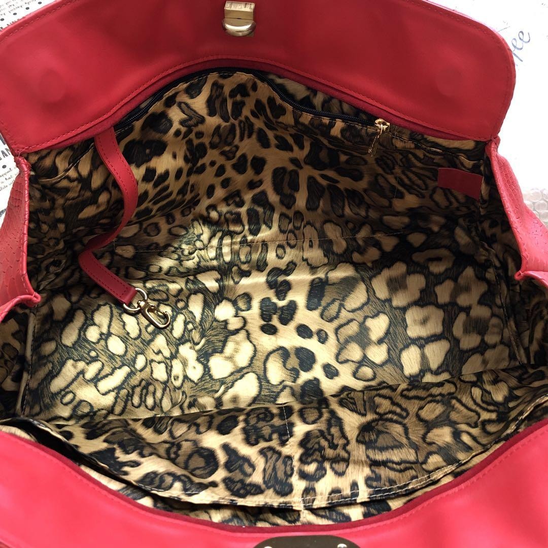 Longchamp Hand Bag Tote Purse Leather Red Authentic