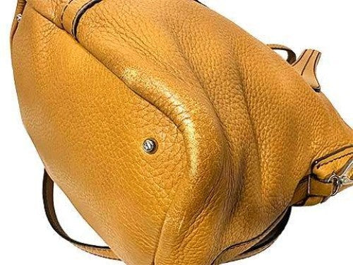 TOD'S Hand Shoulder Bag Tote Purse 2way Leather Camel Brown Authentic