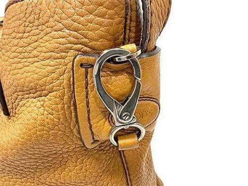 TOD'S Hand Shoulder Bag Tote Purse 2way Leather Camel Brown Authentic