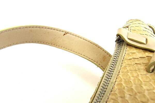 TOD'S Hand Bag Tote Purse Leather Yellow Beige Authentic