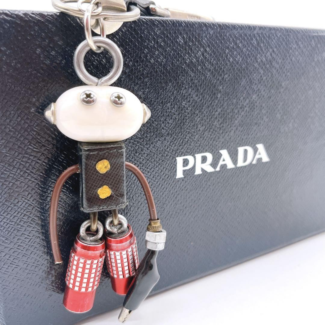 PRADA Key Ring Keychain Bag Charm Robot Multicolor Authentic