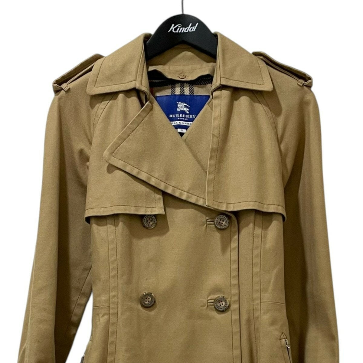 BURBERRY BLUE LABEL Coat Nova Check Asian fit M 38 US size S Brown Authentic