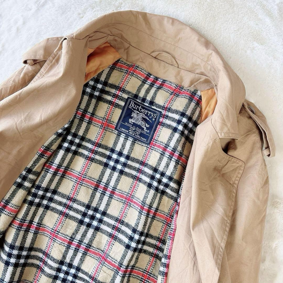 BURBERRY Coat Nova Check Asian fit L US size M Brown Beige Authentic