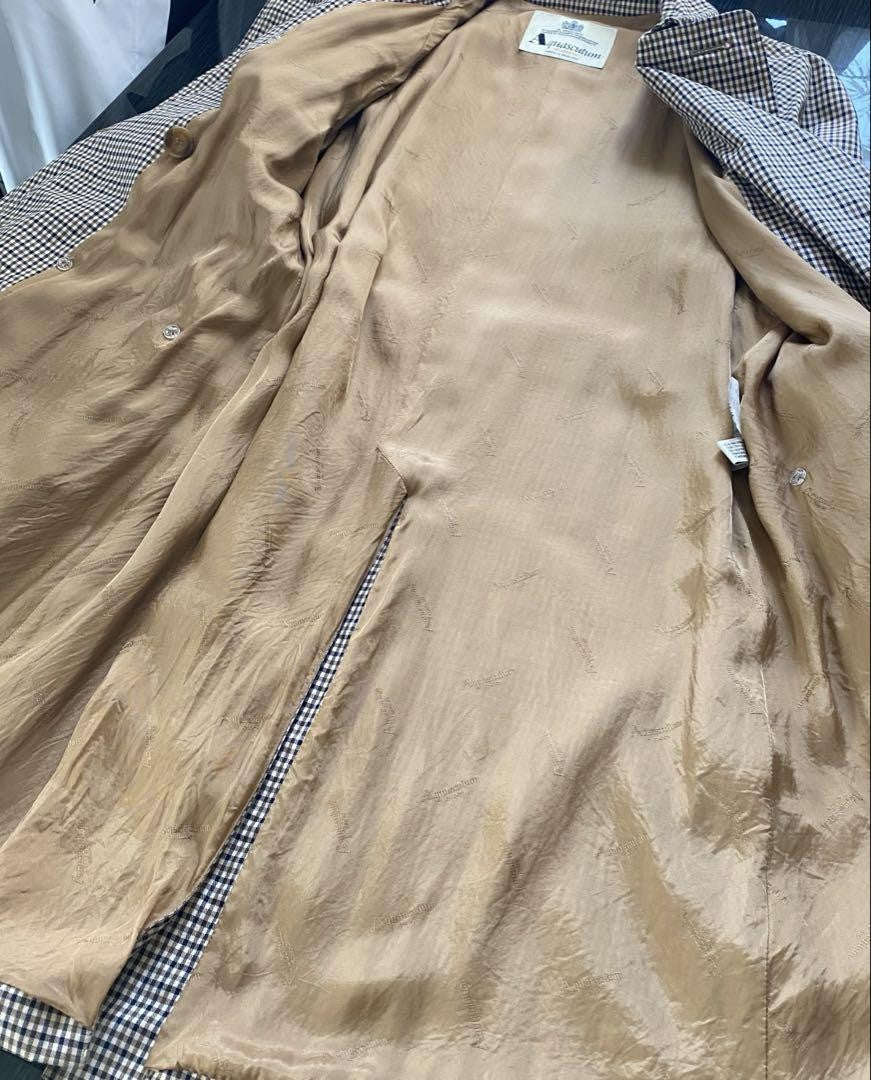 Aquascutum Trench Coat House Check FREE SIZE Authentic