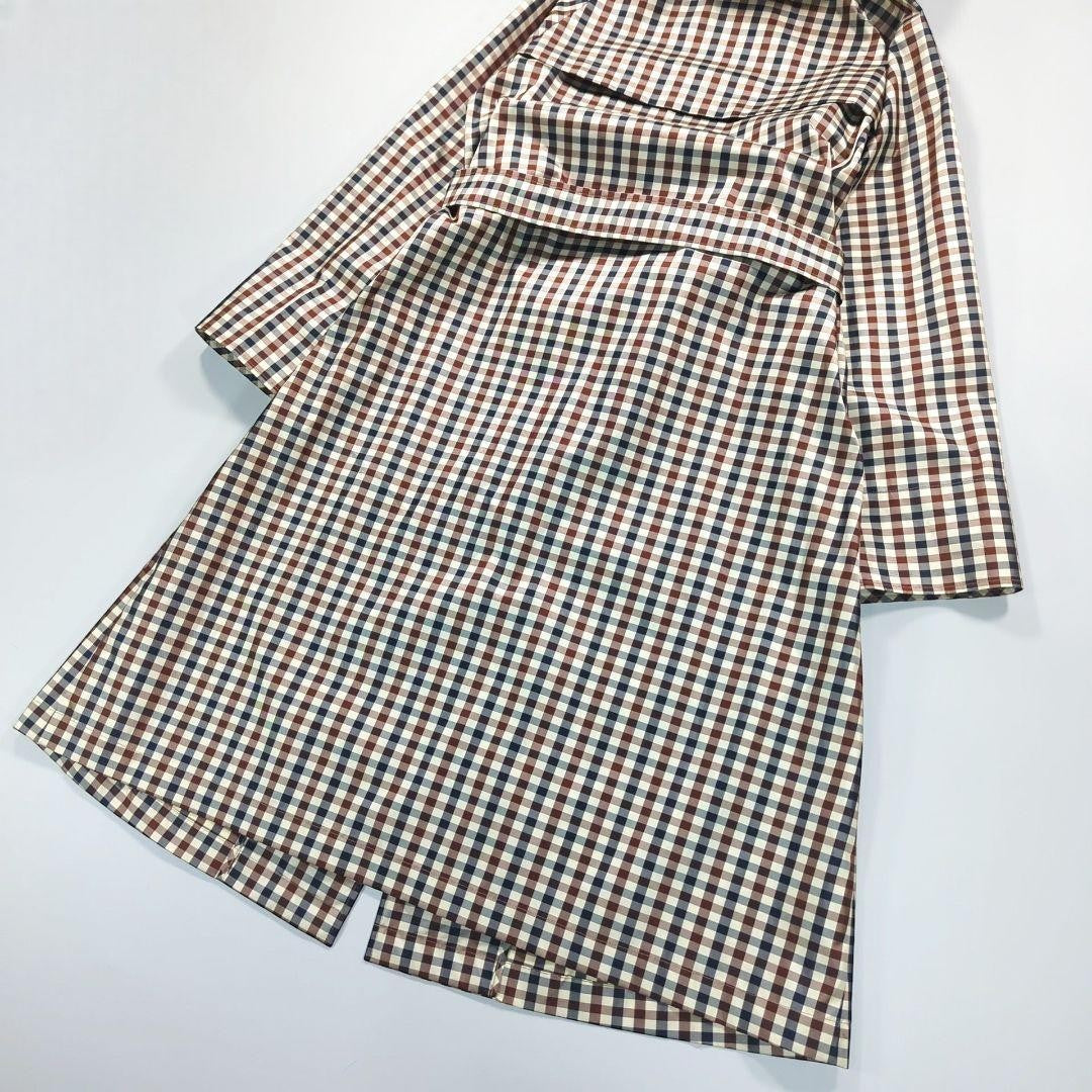 Aquascutum Rain Trench Coat Club Check Asian fit L US size M Authentic