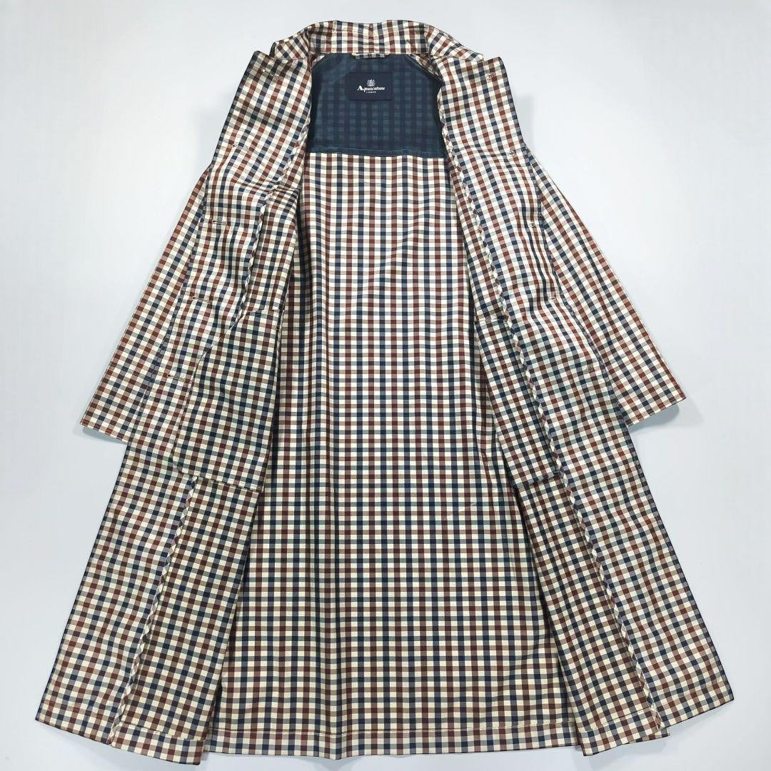 Aquascutum Rain Trench Coat Club Check Asian fit L US size M Authentic