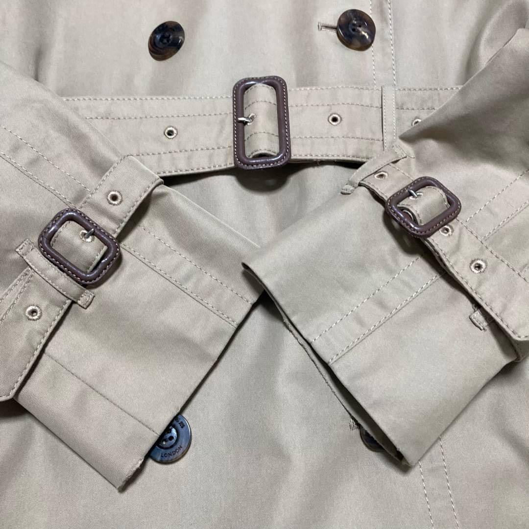 Aquascutum LONDON Trench Coat Club Check Asian fit M US size S Beige Authentic