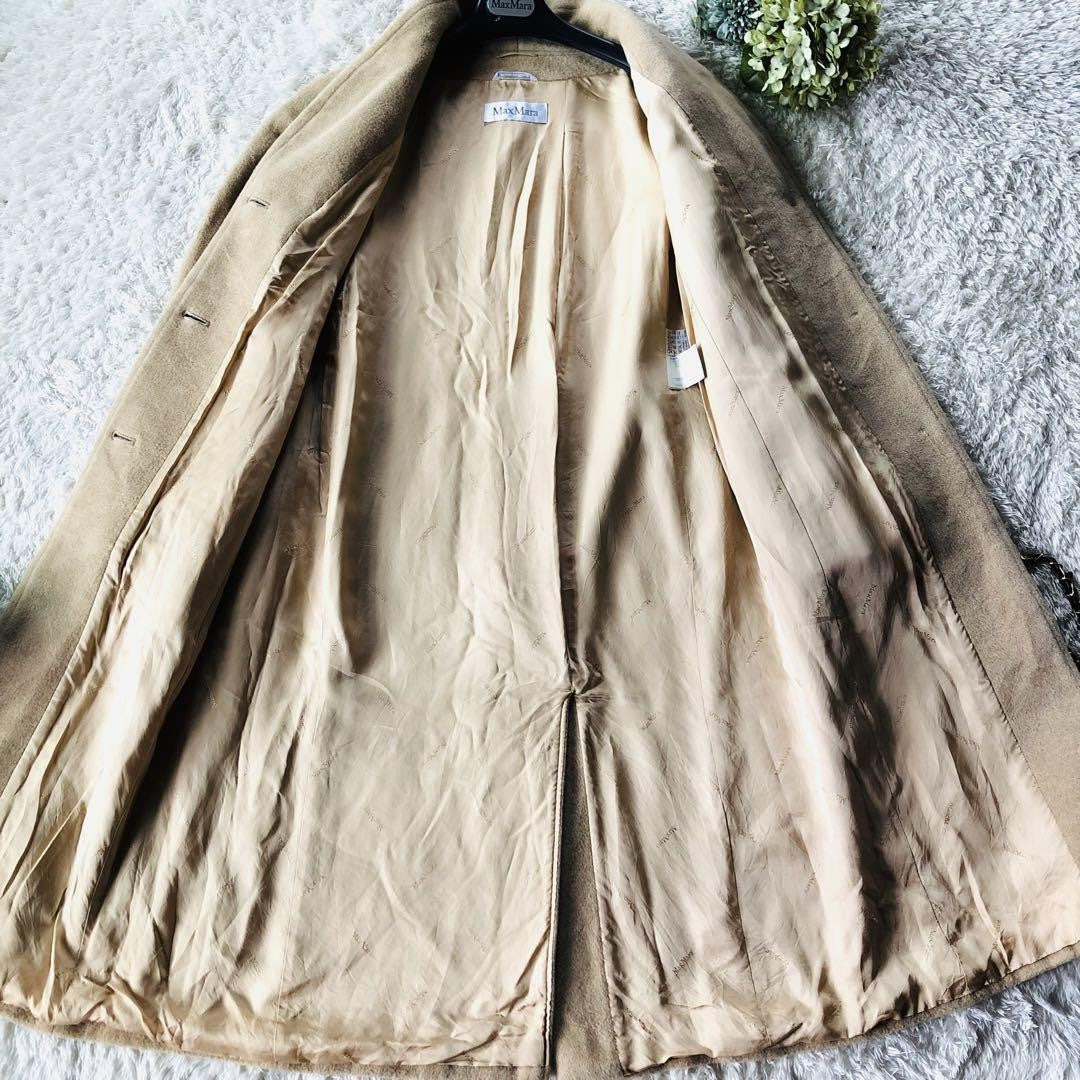 Max Mara Long Coat Asian fit XL 42 US size L Beige Authentic