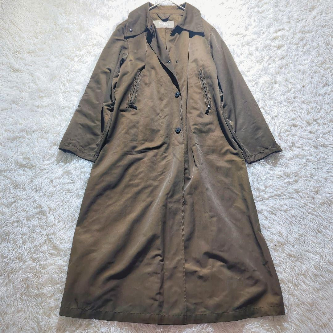Max Mara Long Coat Asian fit 2XL 44 US size XL Khaki Authentic
