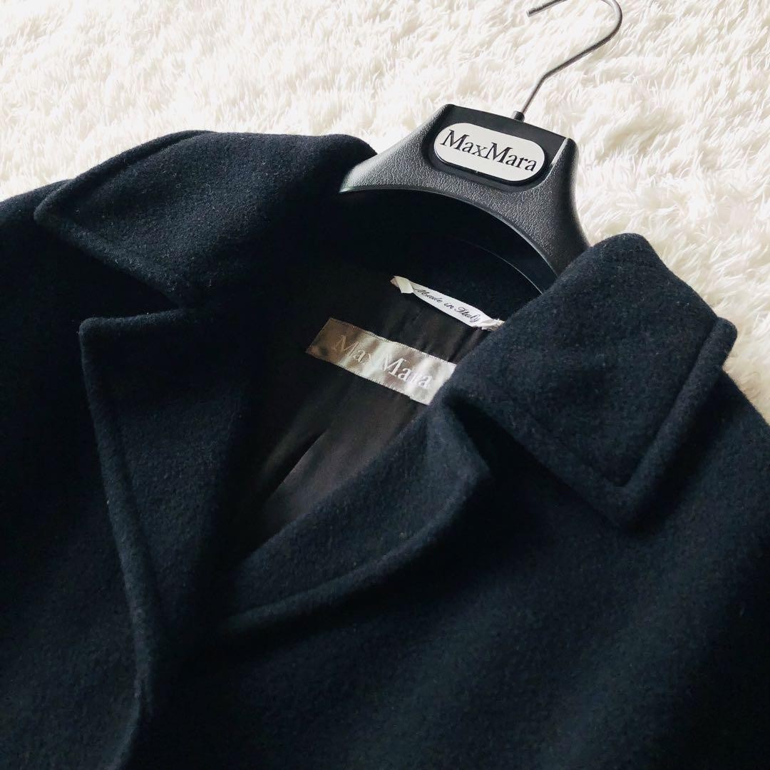 Max Mara Long Coat Asian fit L 40 US size M Black Authentic