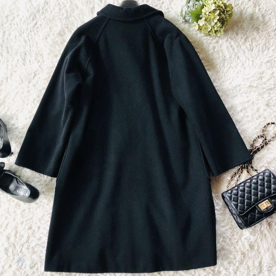 Max Mara Long Coat Asian fit L 40 US size M Black Authentic