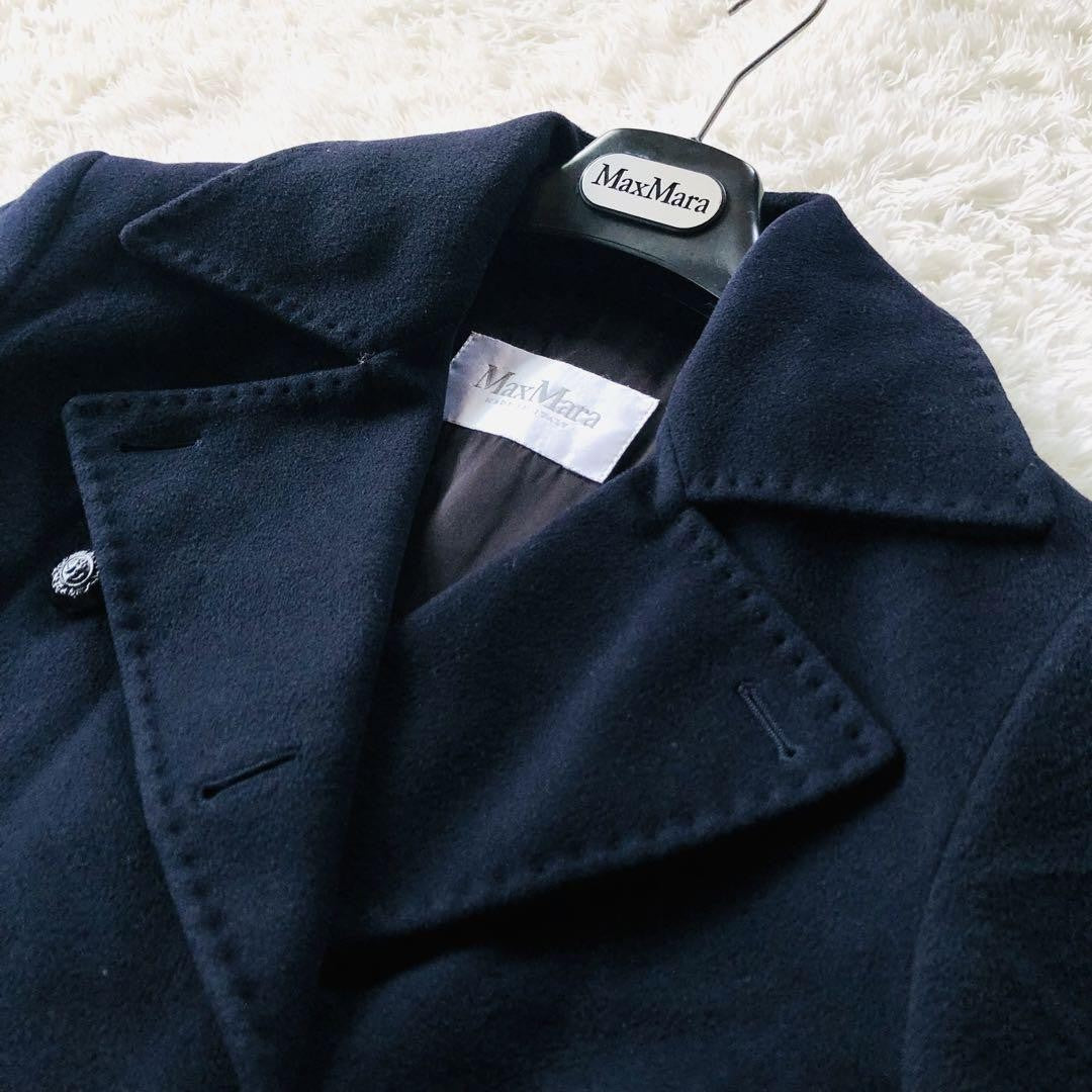 Max Mara P Coat Asian fit M 38 US size S Navy Authentic