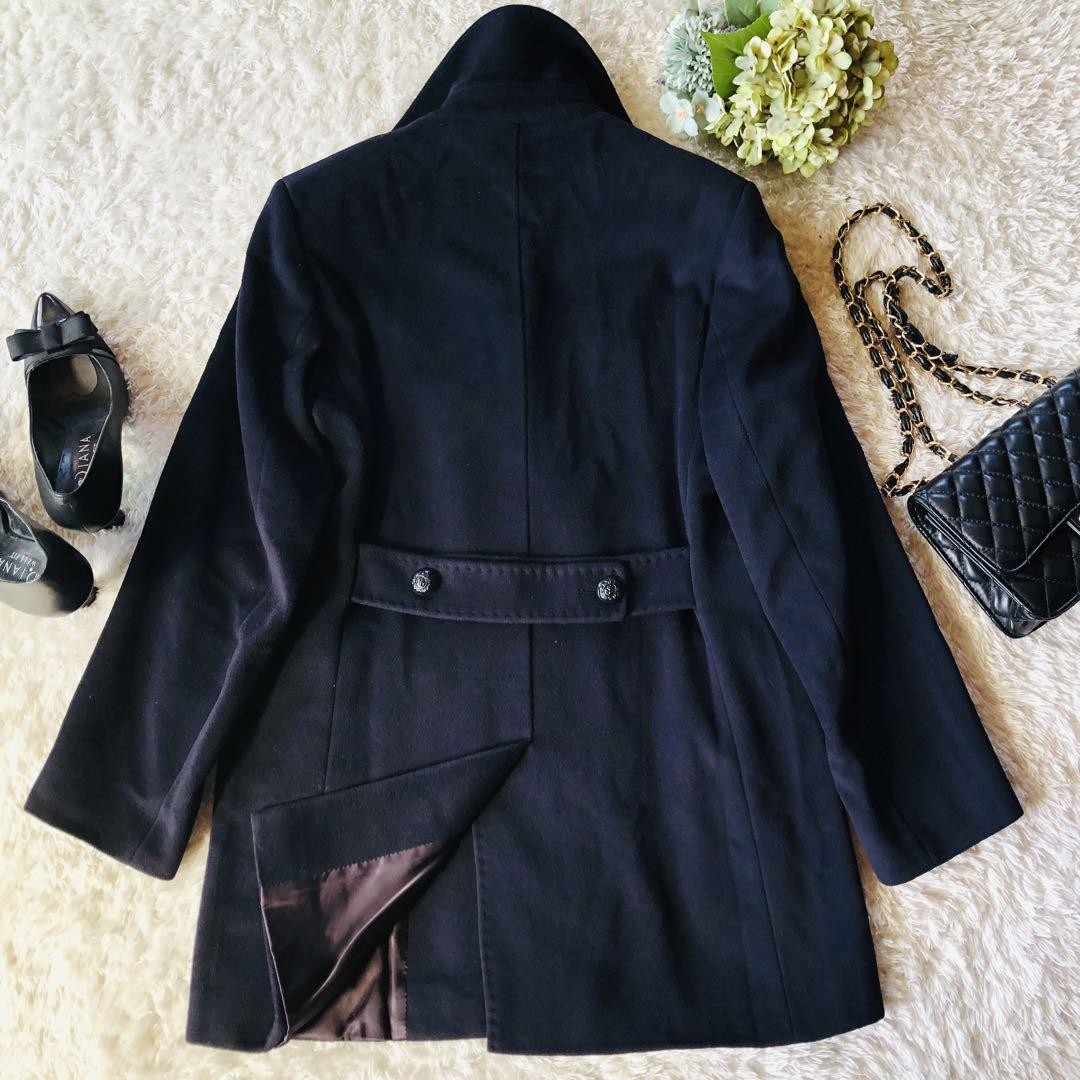 Max Mara P Coat Asian fit M 38 US size S Navy Authentic