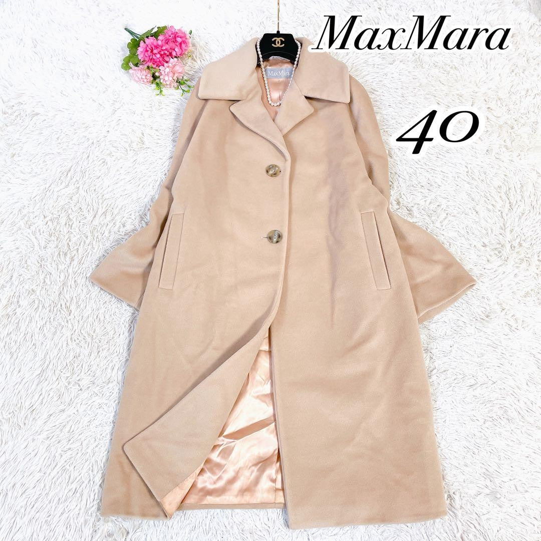 Max Mara Chester Coat Asian fit L 40 US size M Beige Authentic