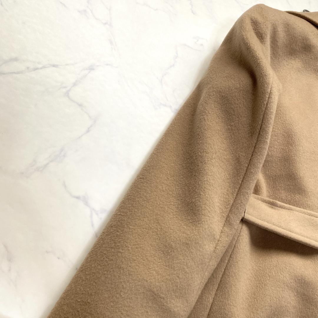 Max Mara Long Coat Asian fit M 38 US size S Camel Brown Wool Authentic