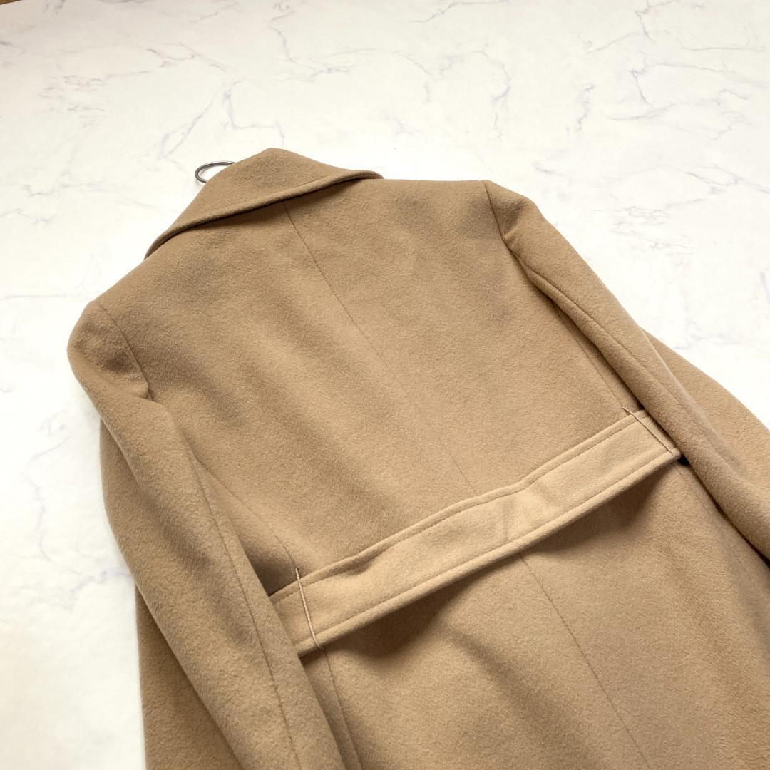 Max Mara Long Coat Asian fit M 38 US size S Camel Brown Wool Authentic