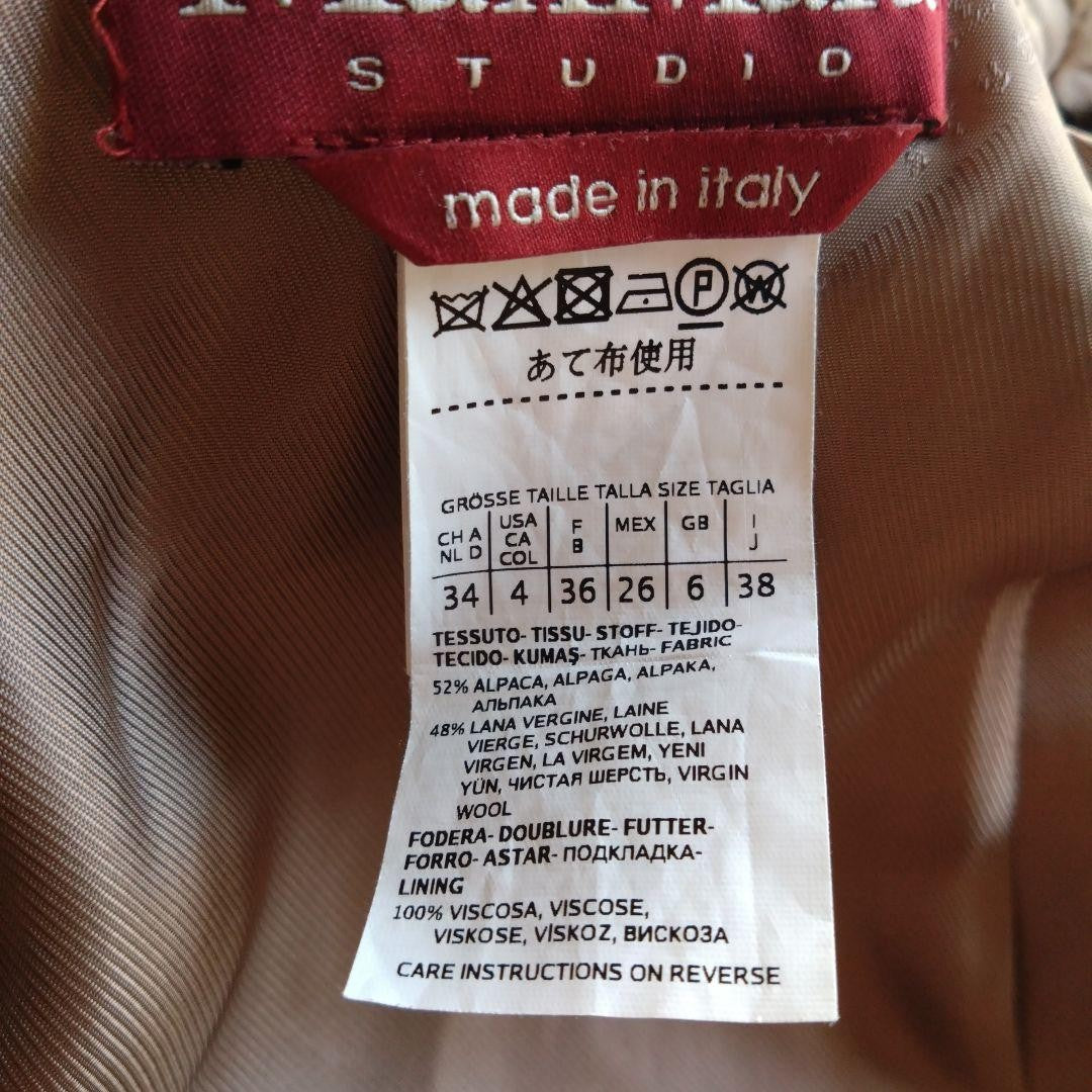Max Mara Studio Long Coat Asian fit M 38 US size S Camel Authentic