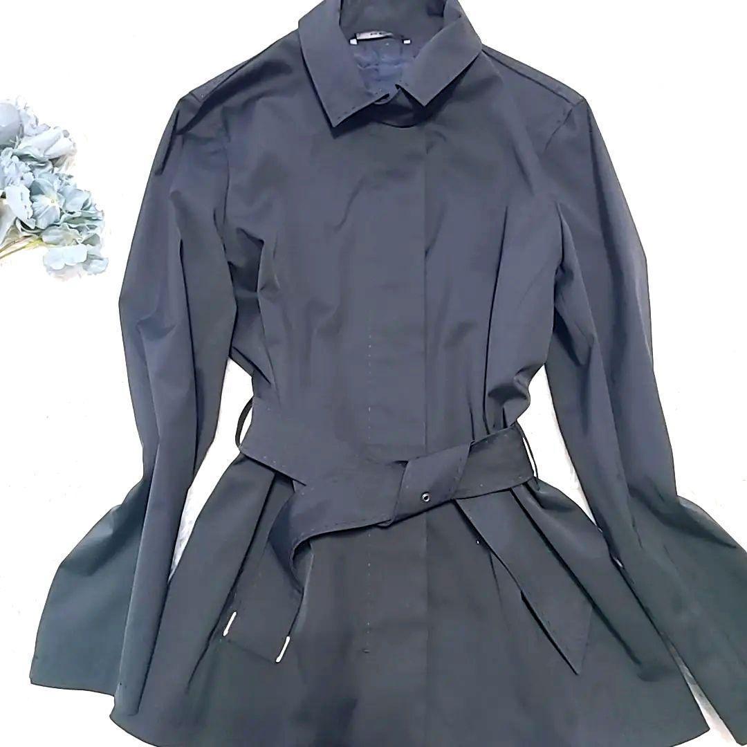 S Max Mara Short Trench Rain Coat Asian fit XL US size L Black Authentic