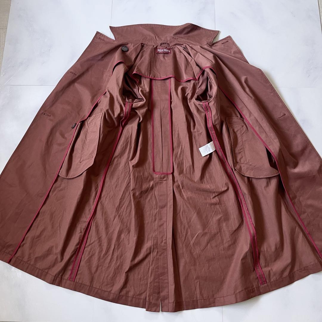 Max Mara Studio Trench Coat Asian fit M 38 US size S Brown Authentic