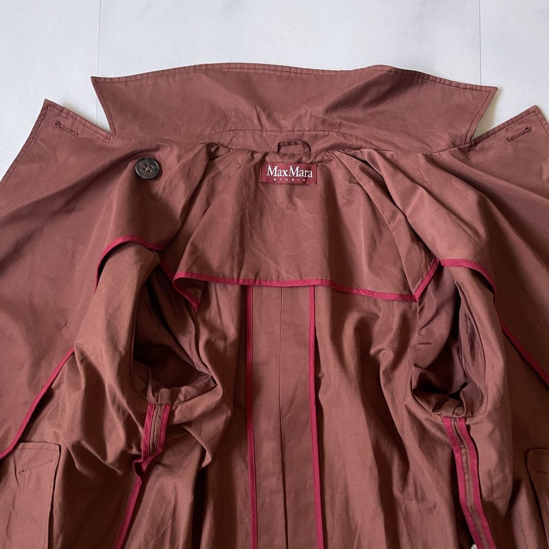 Max Mara Studio Trench Coat Asian fit M 38 US size S Brown Authentic