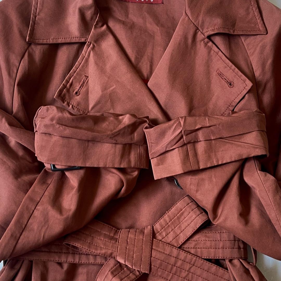 Max Mara Studio Trench Coat Asian fit M 38 US size S Brown Authentic