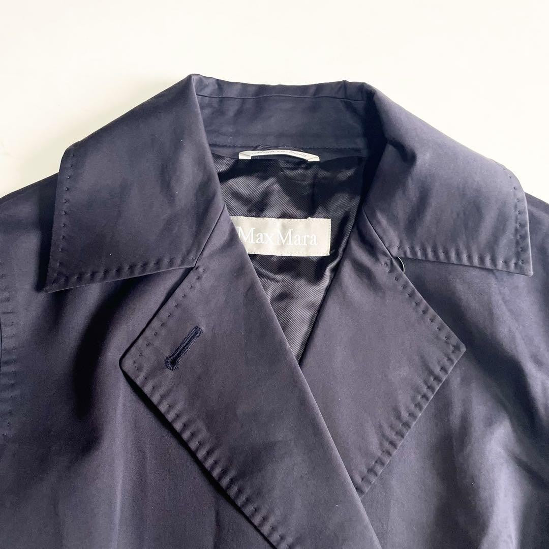 Max Mara Trench Coat Asian fit M 38 US size S Navy Authentic