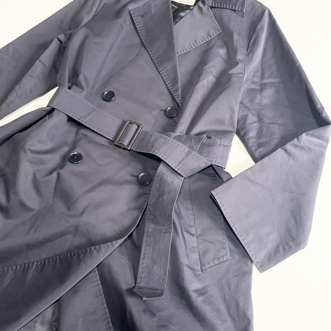 Max Mara Trench Coat Asian fit M 38 US size S Navy Authentic