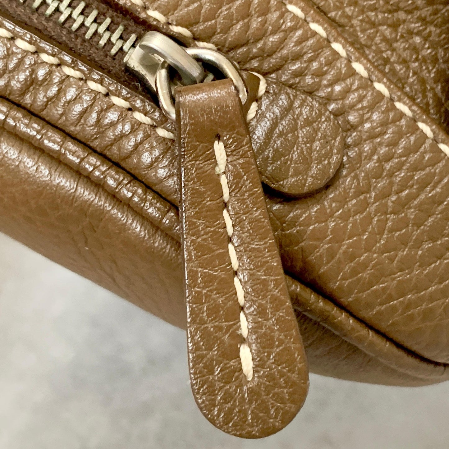 TOD'S Bag Logo Hand Tote Purse Leather Brown Silver Used Women's Authentic