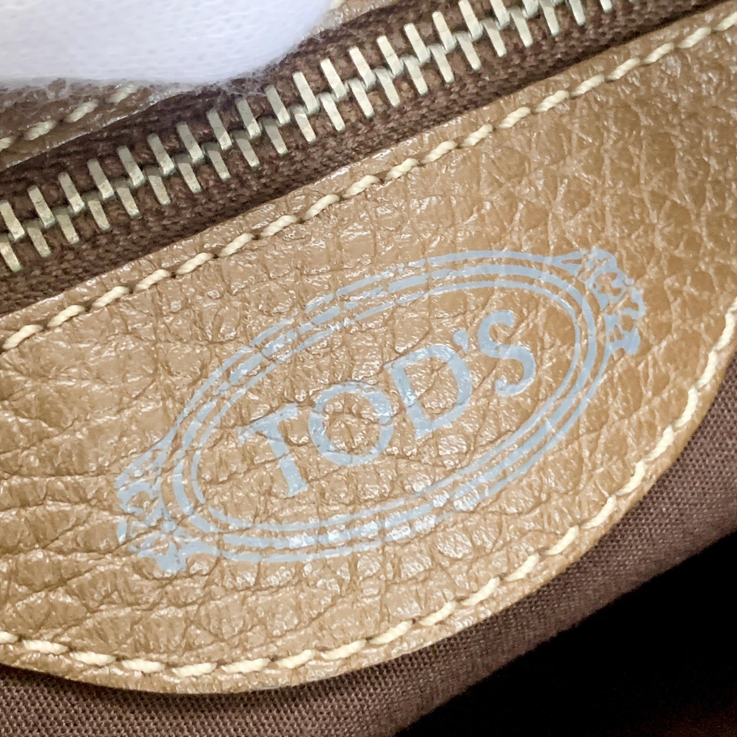 TOD'S Bag Logo Hand Tote Purse Leather Brown Silver Used Women's Authentic