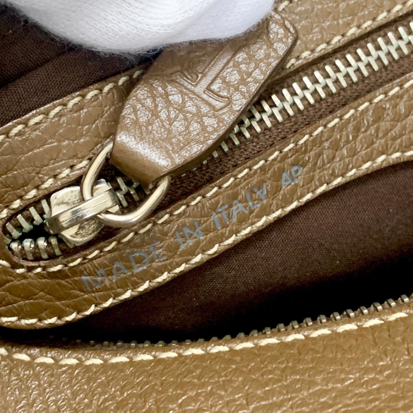 TOD'S Bag Logo Hand Tote Purse Leather Brown Silver Used Women's Authentic