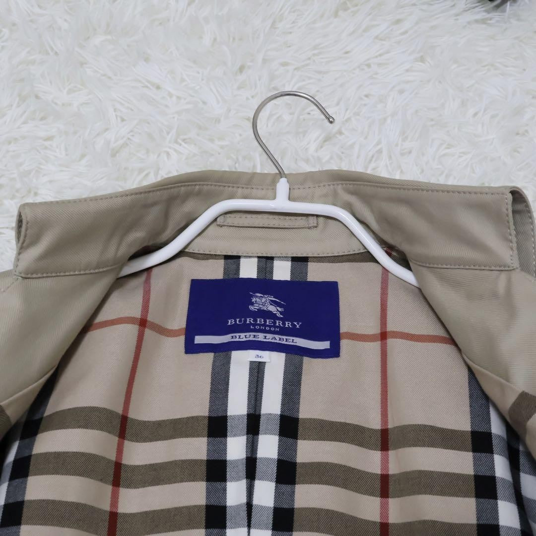 BURBERRY BLUE LABEL Coat Nova Check Asian fit S US size XS Beige Authentic