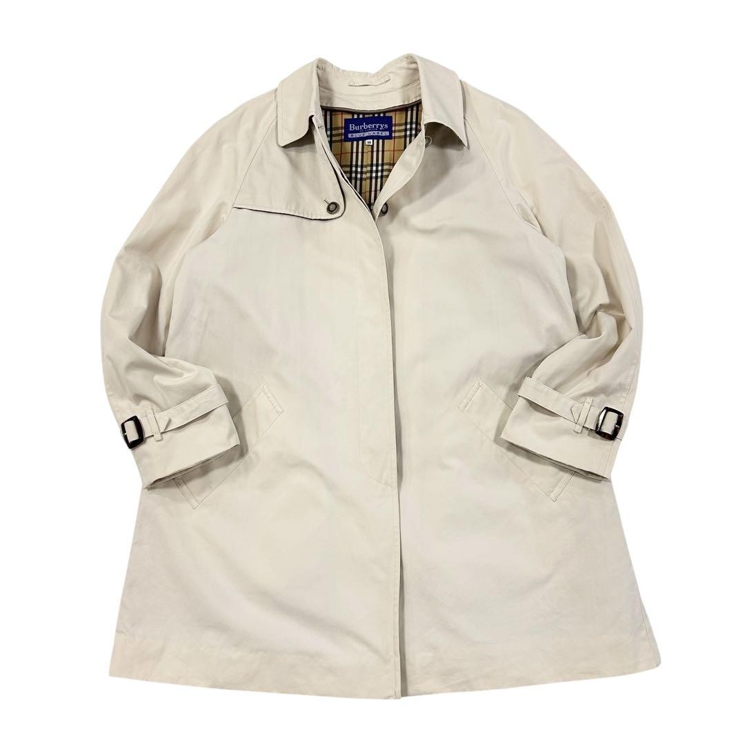 BURBERRY BLUE LABEL Chester Coat Nova Check Asian fit M 38 US size S Beige Auth