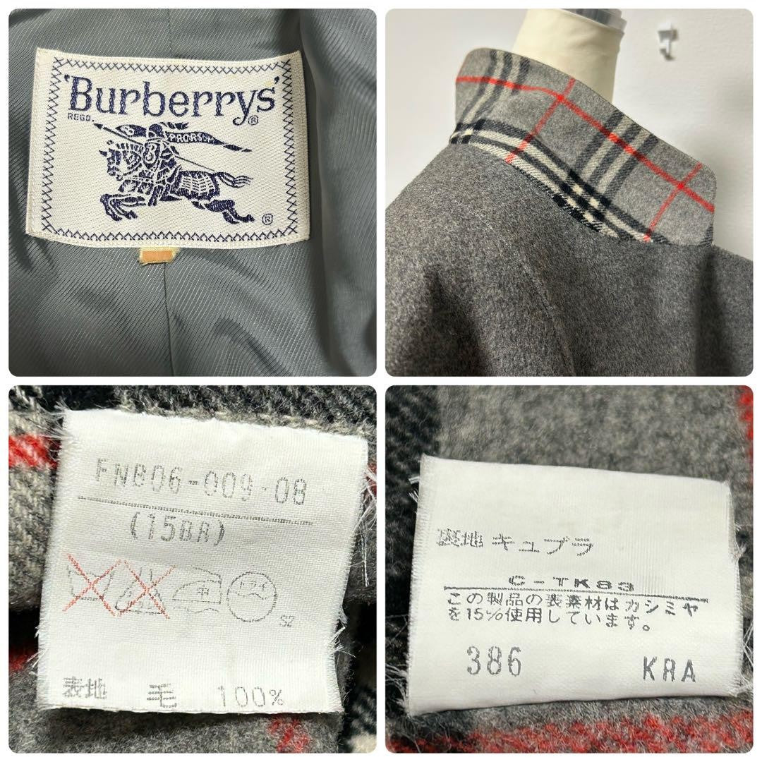 BURBERRY Double-faced Coat Nova Check Asian fit 2XL US size XL Gray Authentic