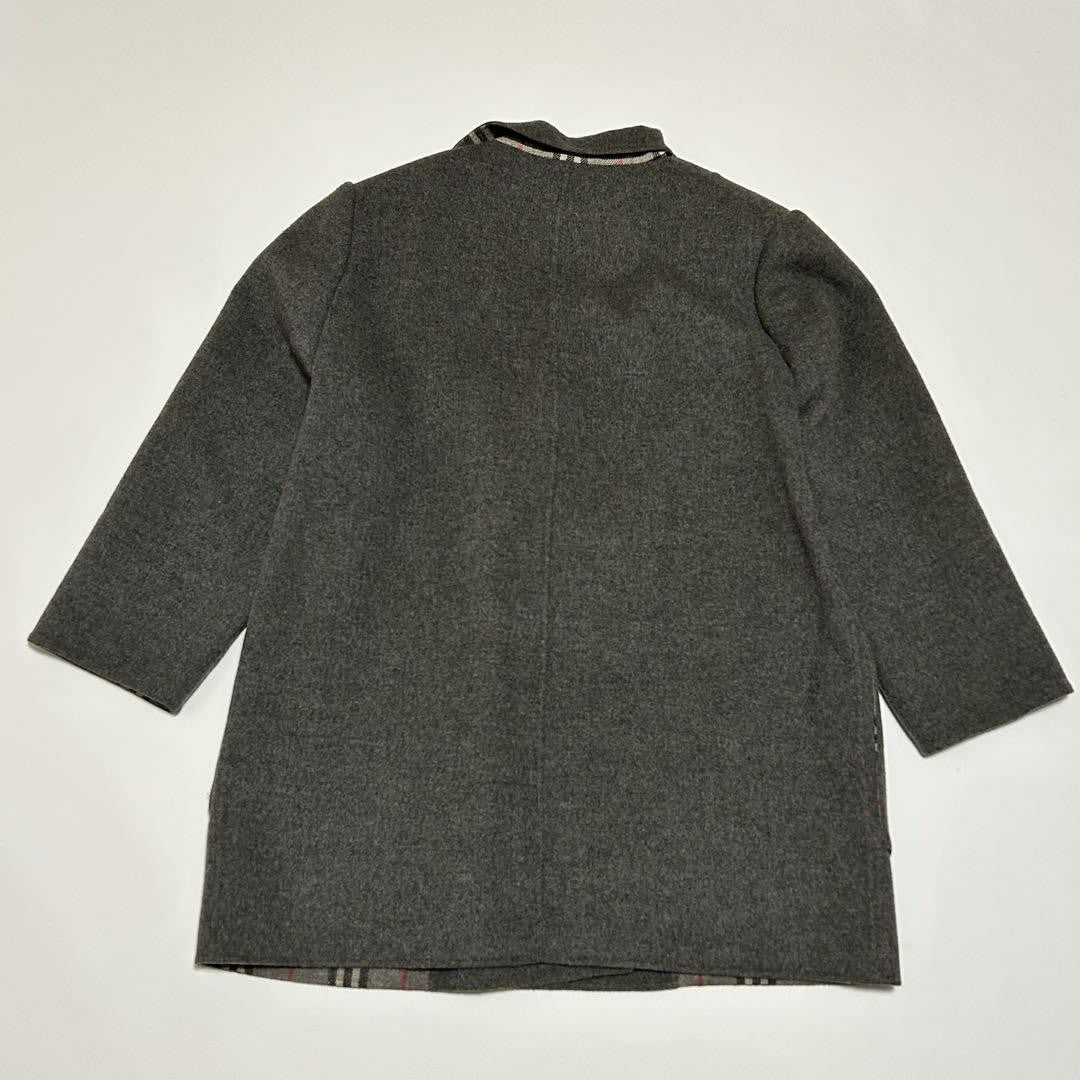 BURBERRY Double-faced Coat Nova Check Asian fit 2XL US size XL Gray Authentic