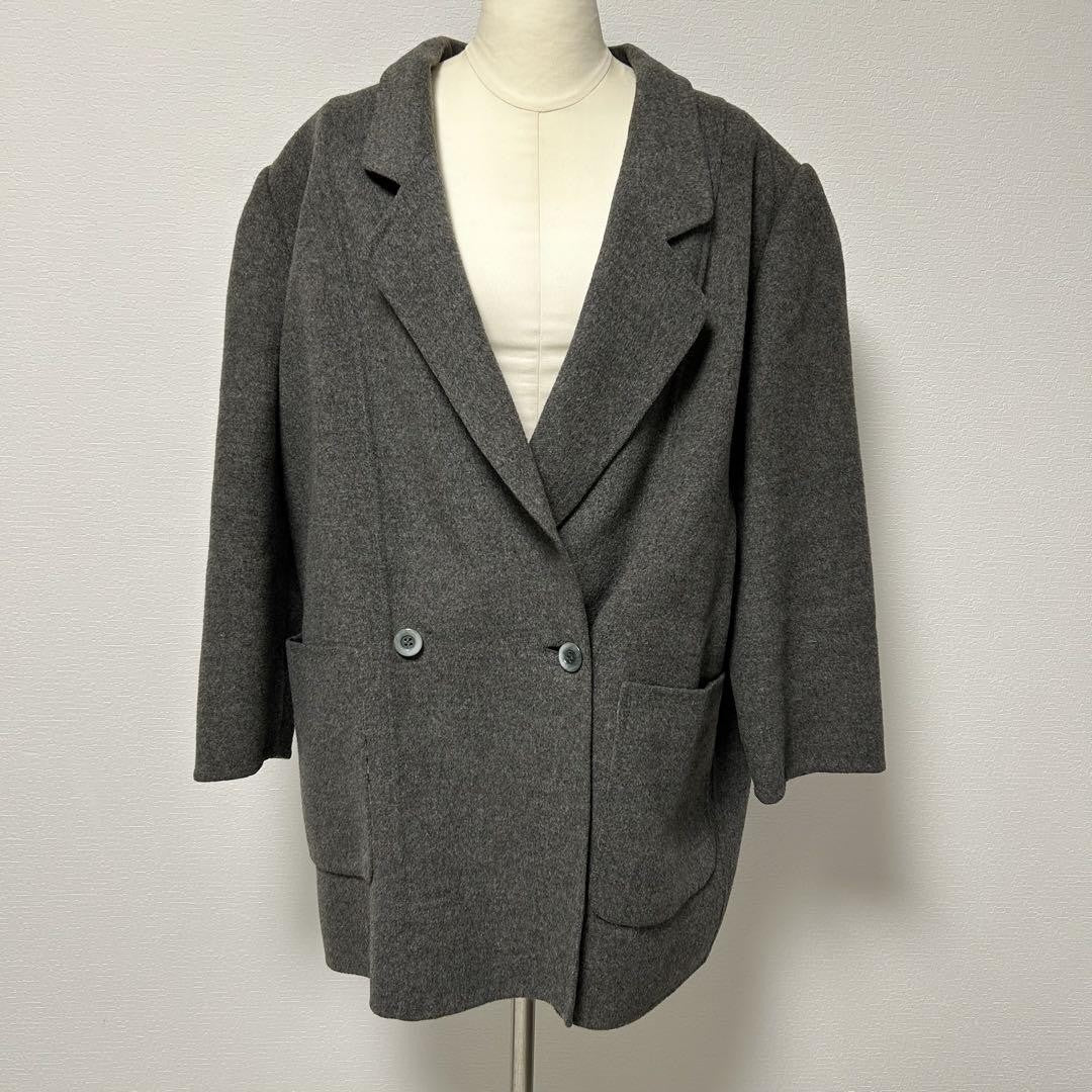 BURBERRY Double-faced Coat Nova Check Asian fit 2XL US size XL Gray Authentic
