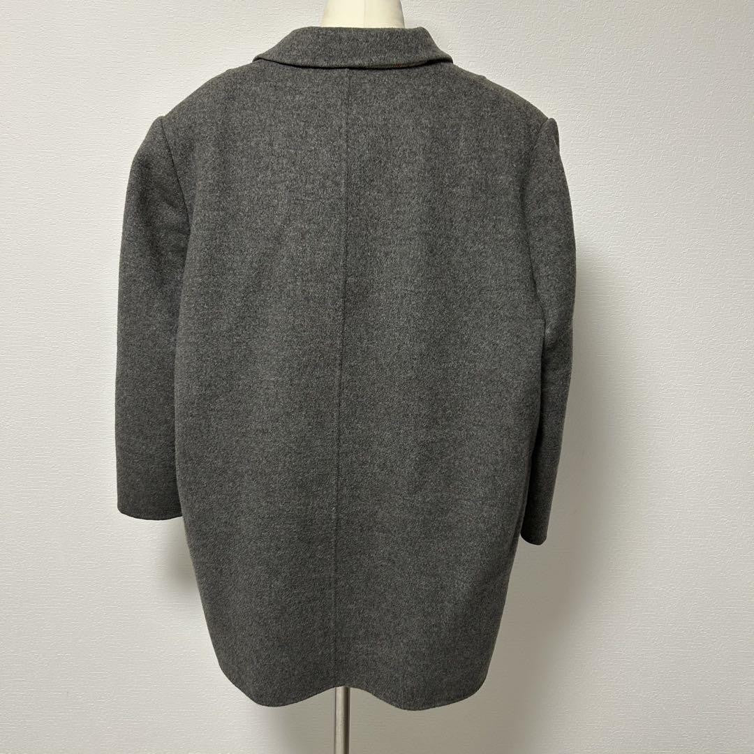 BURBERRY Double-faced Coat Nova Check Asian fit 2XL US size XL Gray Authentic