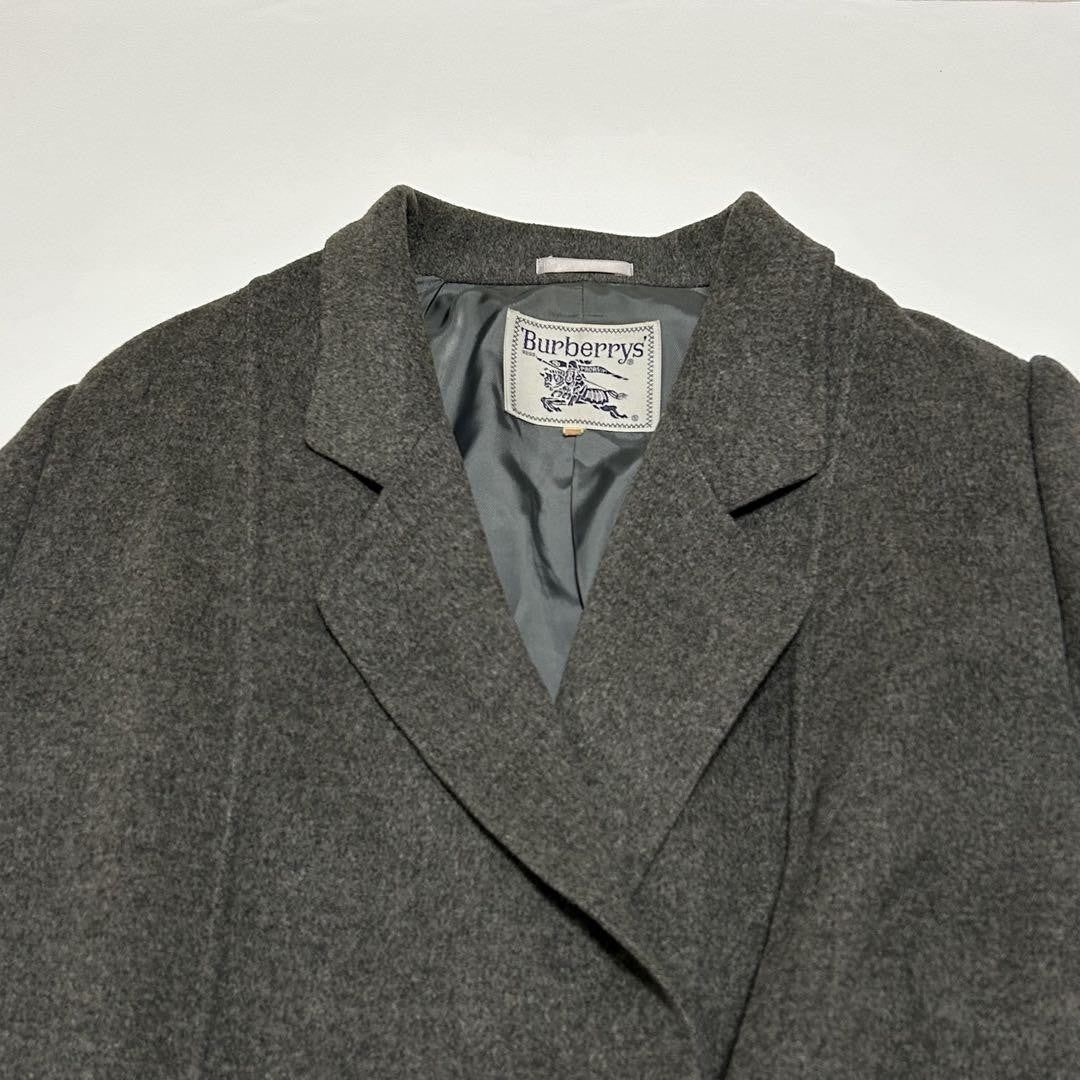BURBERRY Double-faced Coat Nova Check Asian fit 2XL US size XL Gray Authentic