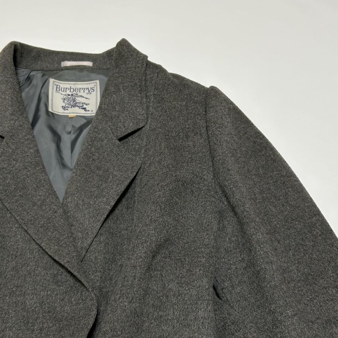 BURBERRY Double-faced Coat Nova Check Asian fit 2XL US size XL Gray Authentic