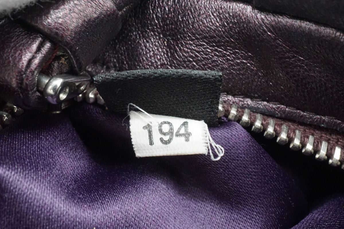 MIU MIU Hand Bag Tote Purse Logo Leather Purple Authentic