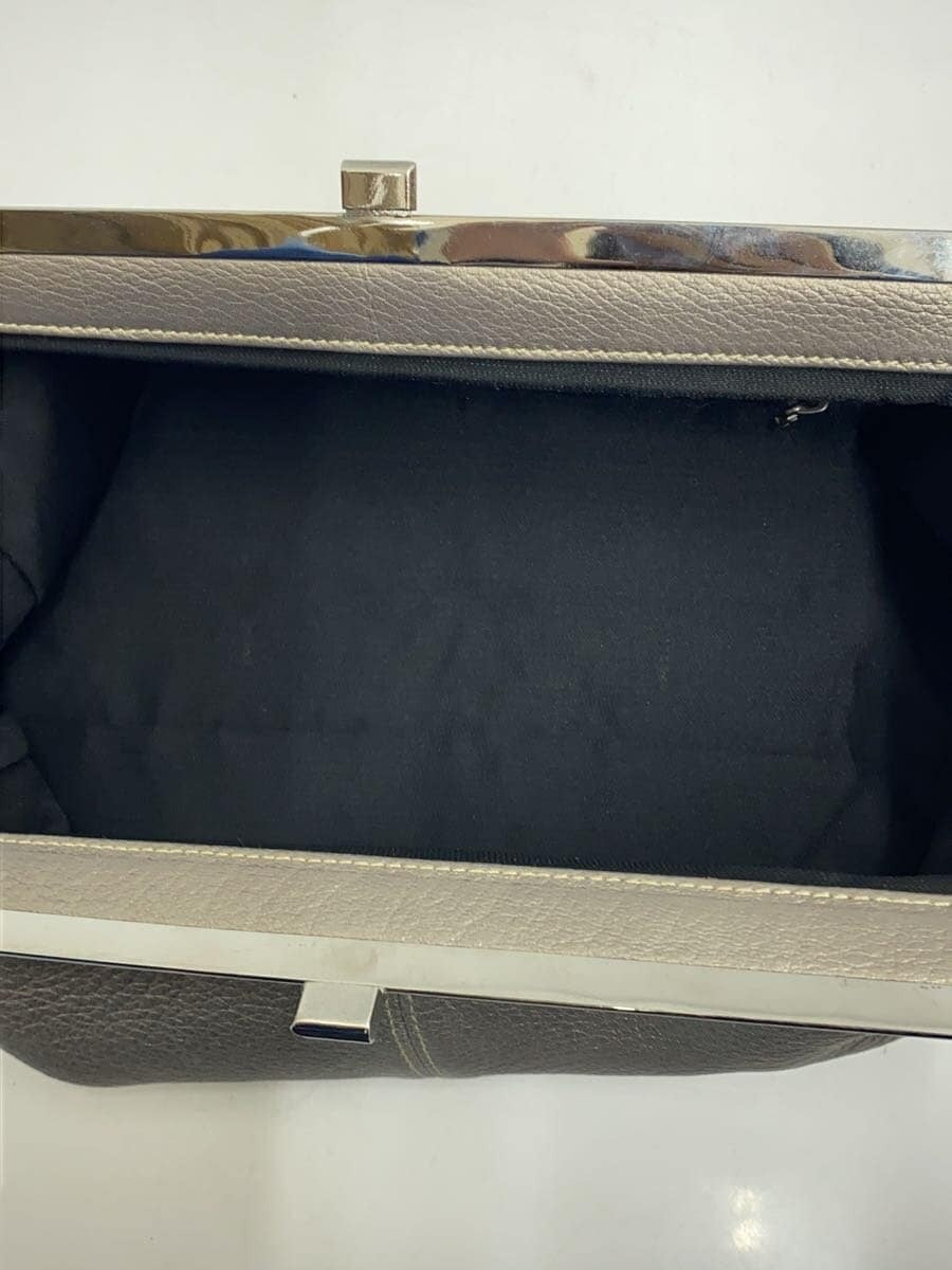 FENDI Accessory Pouch Hand Pouch Leather Gray Authentic