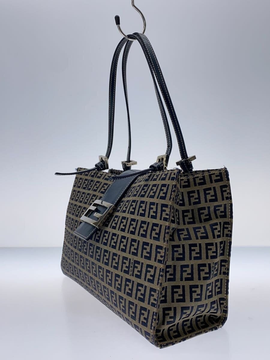 FENDI Hand Bag Tote Purse FF Zucchino Canvas Authentic