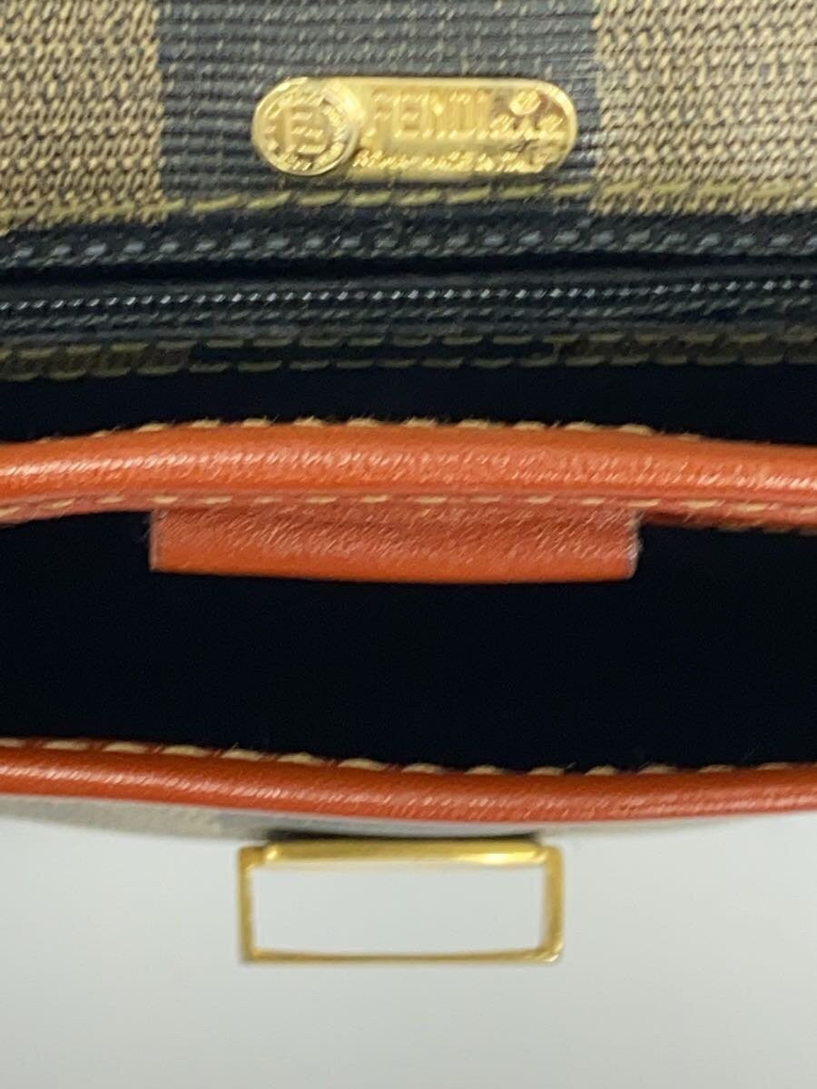 FENDI Clutch Bag Second Bag FF Pecan Canvas Authentic