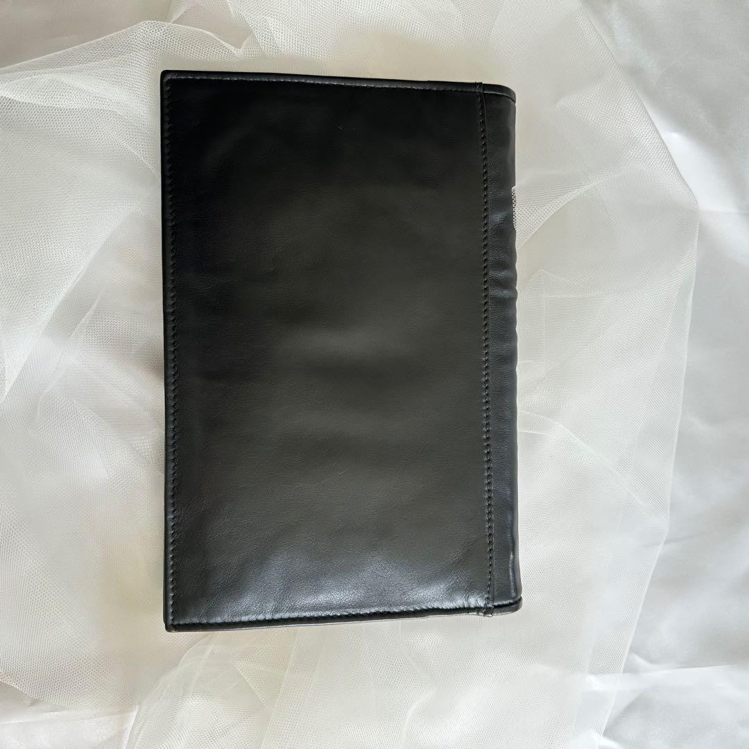 FENDI Clutch Bag Second Bag FF Leather Black Authentic