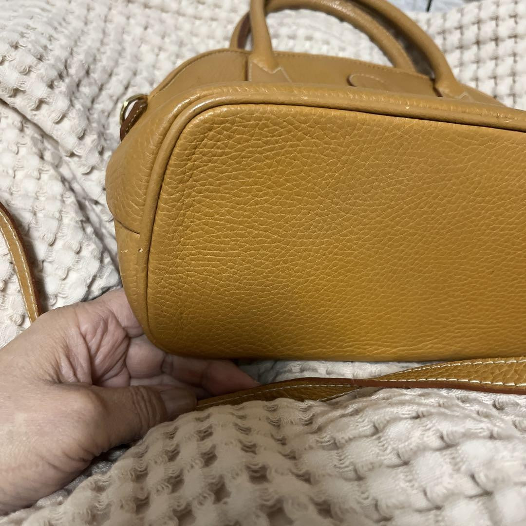 FENDI Hand Shoulder Bag Tote Purse FF Leather Brown Authentic