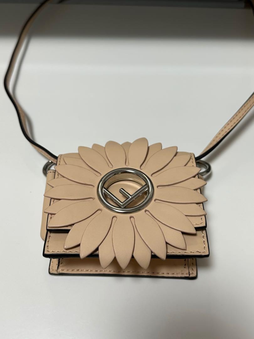 FENDI Shoulder Bag Purse Flower Micro F Logo Authentic