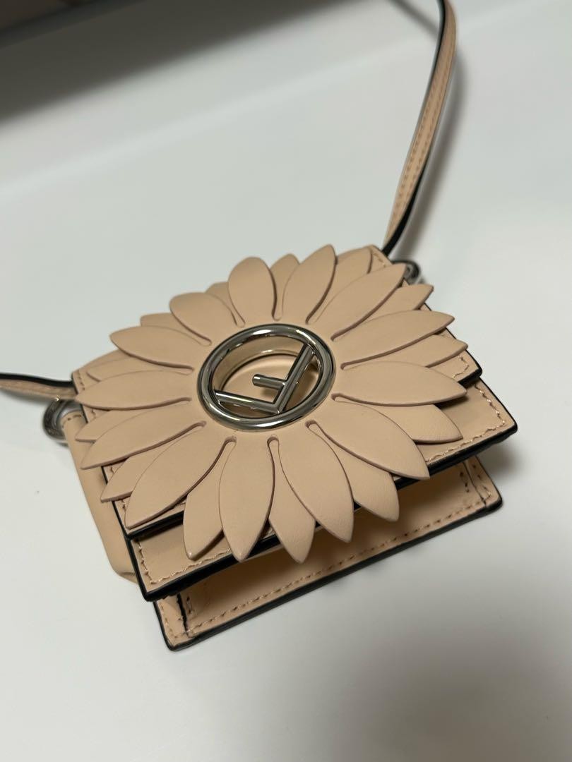 FENDI Shoulder Bag Purse Flower Micro F Logo Authentic