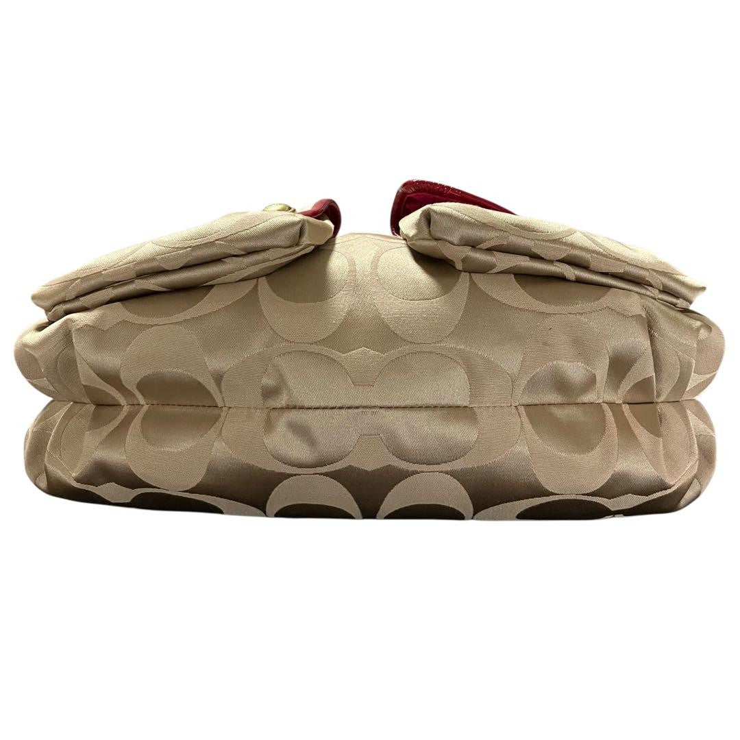 COACH Hand Shoulder Bag Tote Purse 2way Signature Poppy 14570 Authentic