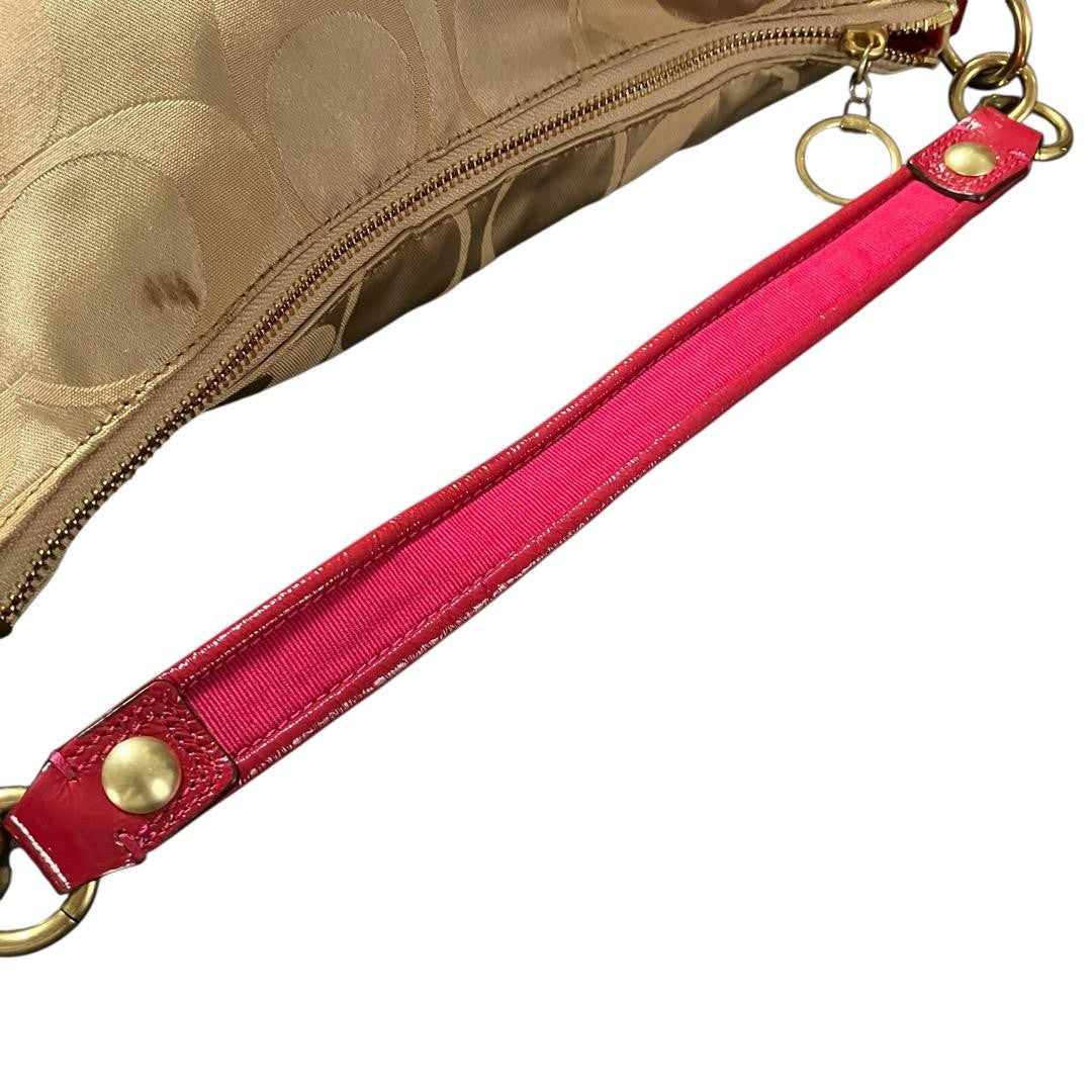 COACH Hand Shoulder Bag Tote Purse 2way Signature Poppy 14570 Authentic