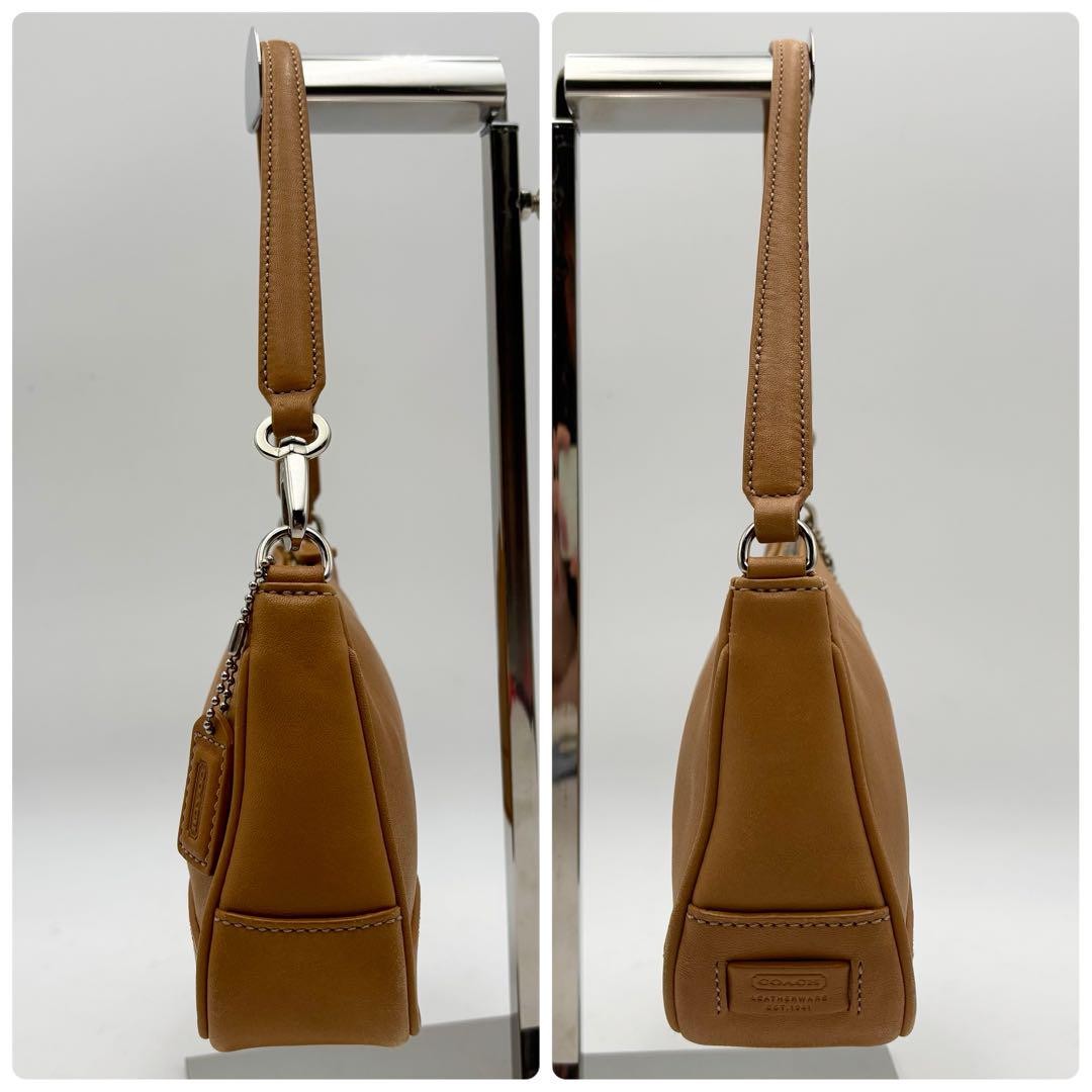 COACH Shoulder Bag Purse 7785 Leather Brown Authentic